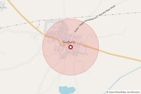 Map showing approximate area covered by Pincode 518466 — Gudur S.O (Kurnool), Kurnool