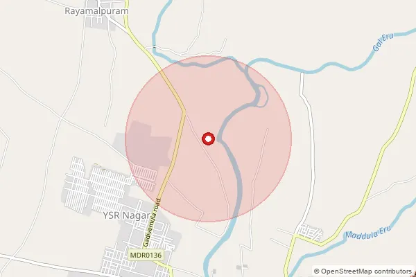 Map showing approximate area covered by Pincode 518511 — Polur S.O (Kurnool), Nandyal