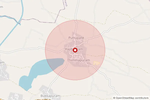 Map showing approximate area covered by Pincode 518512 — Thimmapuram S.O, Nandyal
