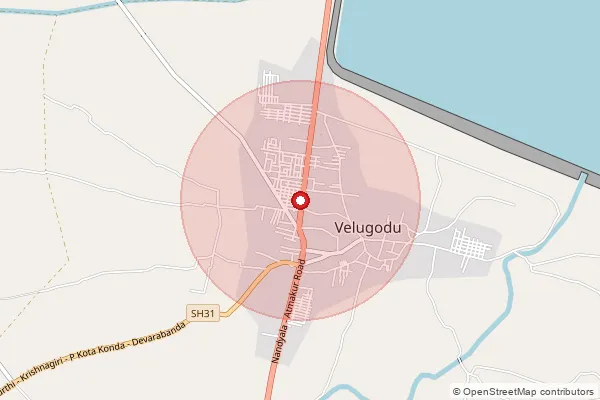 Map showing approximate area covered by Pincode 518533 — Velgode S.O, Nandyal