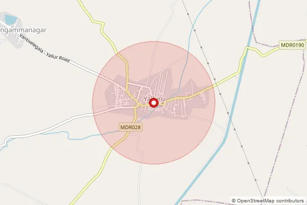 Map showing approximate area covered by Pincode 518573 — Yallur S.O, Nandyal