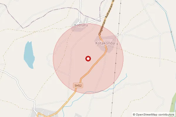Map showing approximate area covered by Pincode 518583 — Gundampadu B.O, Nandyal