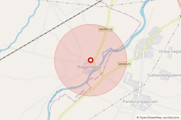 Map showing approximate area covered by Pincode 518599 — Bethamcherla S.O, Nandyal