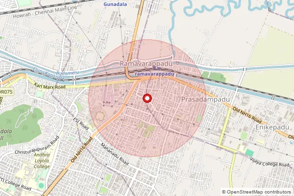 Map showing approximate area covered by Pincode 520008 — Apuhs So, Ntr