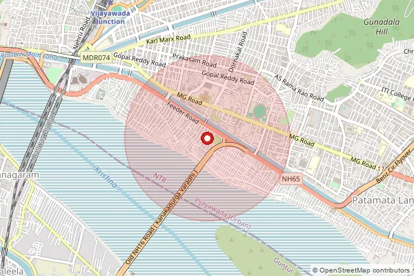 Map showing approximate area covered by Pincode 520013 — Ramalingeswar Nagar S.O, Ntr