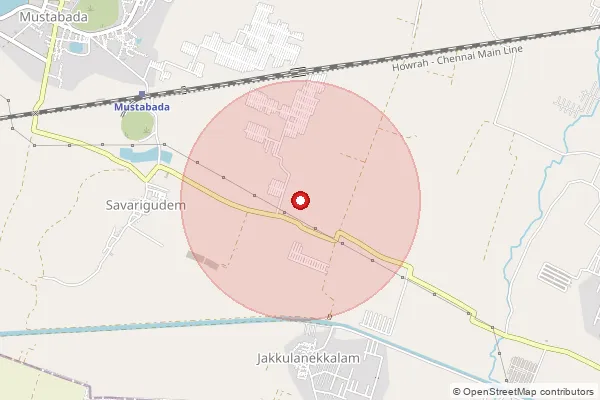 Map showing approximate area covered by Pincode 521102 — Kesarapalli B.O, Krishna