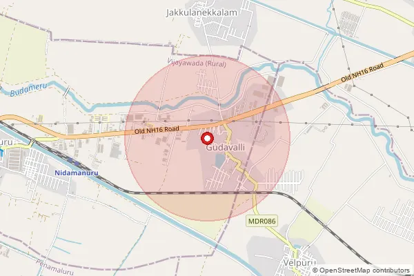 Map showing approximate area covered by Pincode 521104 — Gudavalli B.O, Ntr