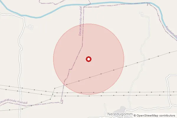 Map showing approximate area covered by Pincode 521105 — Bapulapadu B.O, Krishna