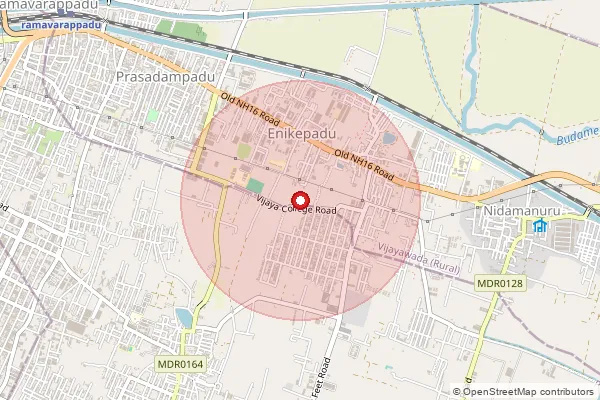 Map showing approximate area covered by Pincode 521108 — Enikepadu B.O, Ntr