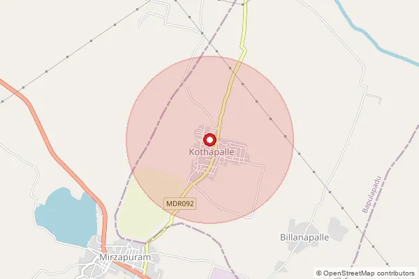 Map showing approximate area covered by Pincode 521111 — Tukkuluru B.O, Eluru