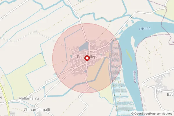 Map showing approximate area covered by Pincode 521130 — Pedakallepalli S.O, Krishna