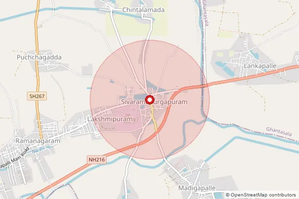 Map showing approximate area covered by Pincode 521131 — Lakshmipuram S.O (Krishna), Krishna