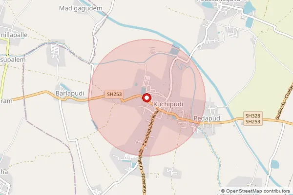 Map showing approximate area covered by Pincode 521136 — K.P.Centre S.O, Krishna