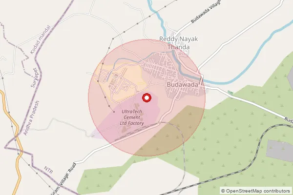 Map showing approximate area covered by Pincode 521175 — Budavada B.O, Ntr