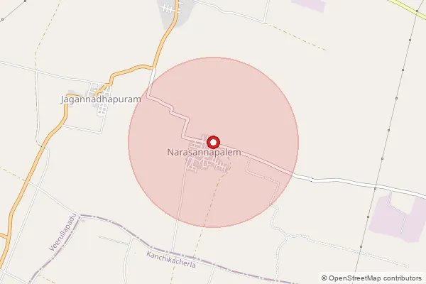 Map showing approximate area covered by Pincode 521181 — Chennaraopalem B.O, Ntr