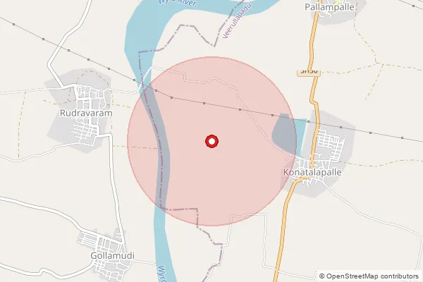 Map showing approximate area covered by Pincode 521184 — Konduru B.O, Ntr