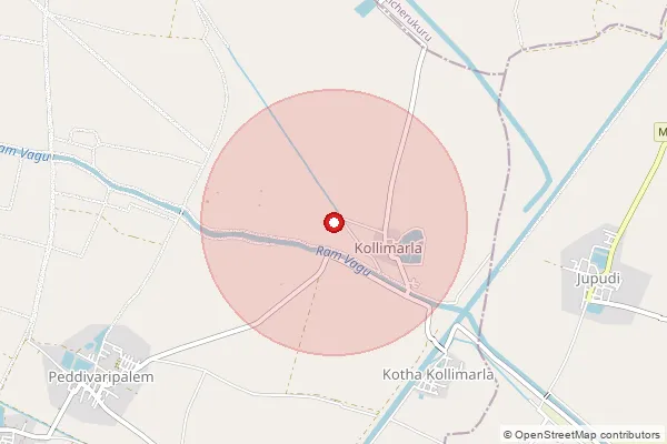 Map showing approximate area covered by Pincode 521185 — Cheruvukommupalem B.O, Ntr