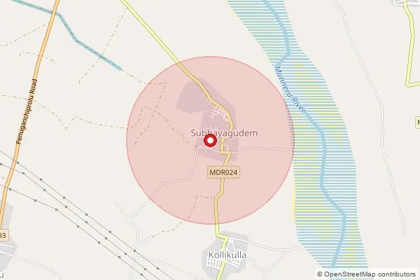 Map showing approximate area covered by Pincode 521190 — Anigandlapadu B.O, Ntr