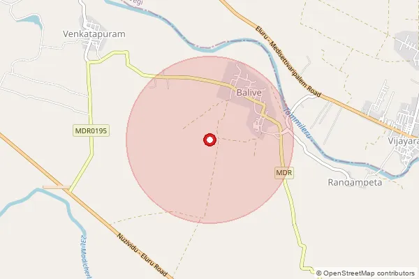 Map showing approximate area covered by Pincode 521207 — Katrenipadu B.O, Eluru