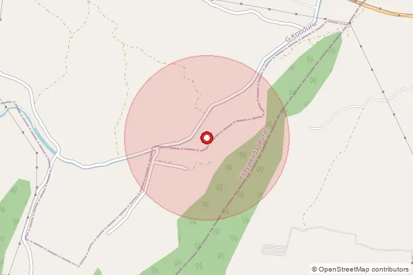 Map showing approximate area covered by Pincode 521211 — Kotha Edara B.O, Eluru
