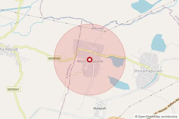 Map showing approximate area covered by Pincode 521215 — Annaraopet B.O, Ntr