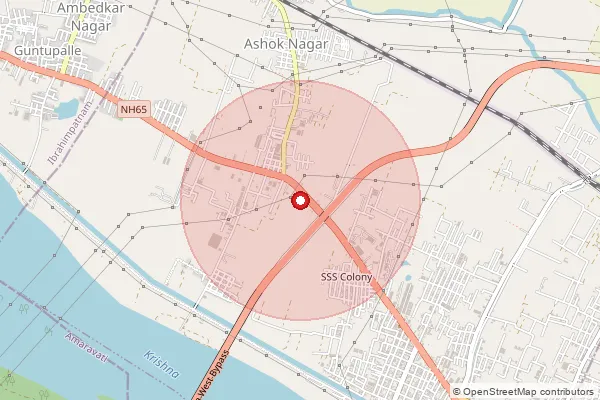 Map showing approximate area covered by Pincode 521224 — Ndc Vijayawada, Krishna