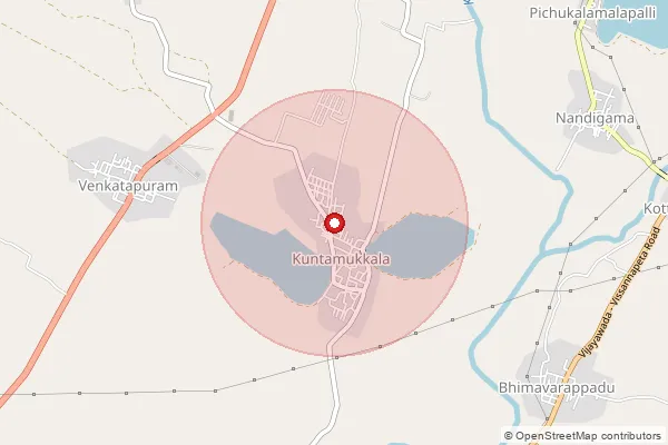 Map showing approximate area covered by Pincode 521230 — Morusumilli B.O, Ntr
