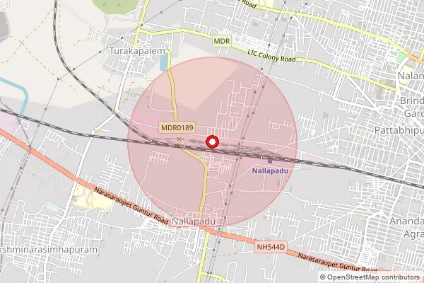 Map showing approximate area covered by Pincode 521231 — Jnnurm Colony S.O, Ntr