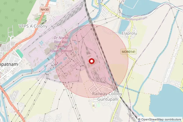 Map showing approximate area covered by Pincode 521241 — Rayanapadu B.O, Krishna