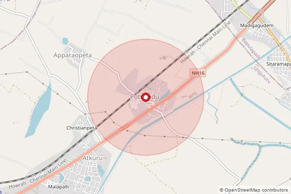 Map showing approximate area covered by Pincode 521286 — Pedavutapalli S.O, Eluru