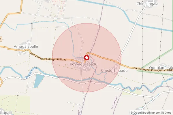 Map showing approximate area covered by Pincode 521312 — Amudalapalli B.O, Eluru