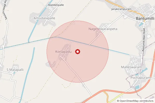 Map showing approximate area covered by Pincode 521324 — Jayapuram B.O, Krishna