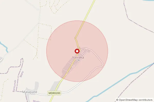 Map showing approximate area covered by Pincode 521329 — Pedatummidi B.O, Krishna