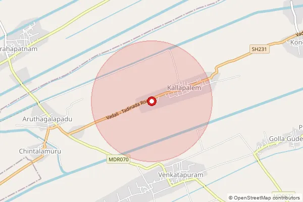 Map showing approximate area covered by Pincode 521333 — Konduru B.O, Eluru