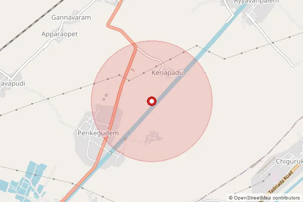 Map showing approximate area covered by Pincode 521345 — Ayyavarirudravaram B.O, Eluru