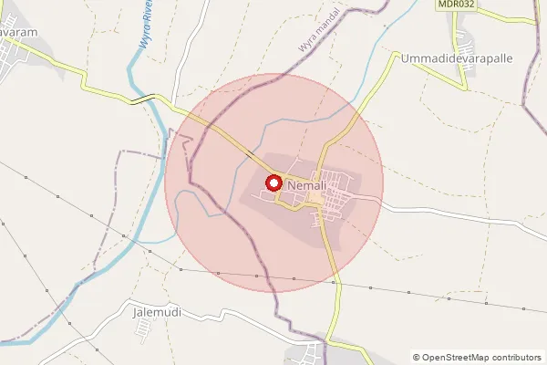 Map showing approximate area covered by Pincode 521401 — Tunikipadu B.O, Ntr