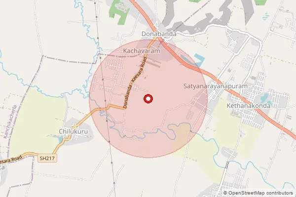 Map showing approximate area covered by Pincode 521456 — Vtps S.O, Ntr