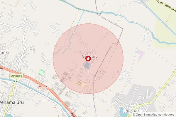 Map showing approximate area covered by Pincode 522003 — Factories Ward S.O, Guntur