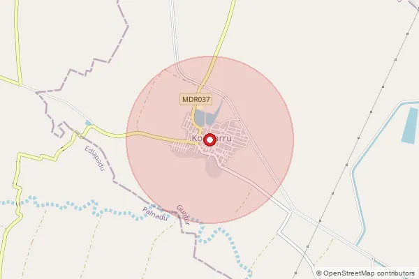 Map showing approximate area covered by Pincode 522015 — Gogulamudi B.O, Guntur