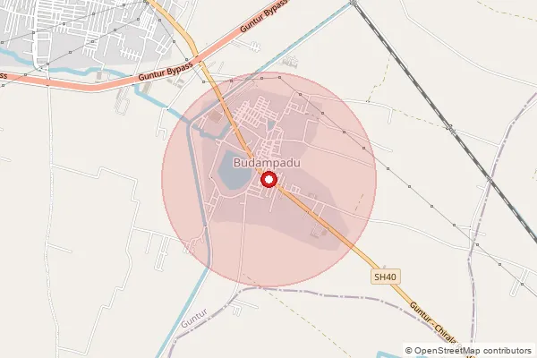 Map showing approximate area covered by Pincode 522017 — Chintapallipadu B.O, Guntur