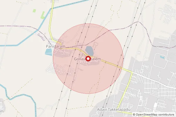 Map showing approximate area covered by Pincode 522018 — Gorlavaripalem B.O, Guntur