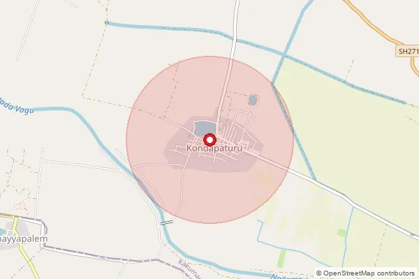 Map showing approximate area covered by Pincode 522112 — Kakumanu S.O, Guntur