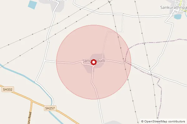 Map showing approximate area covered by Pincode 522234 — Chirumamilla B.O, Palnadu