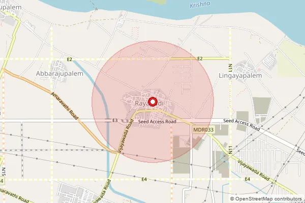 Map showing approximate area covered by Pincode 522237 — Abbarajupalem B.O, Guntur