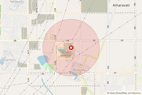 Map showing approximate area covered by Pincode 522241 — Vit-Ap University So, Guntur