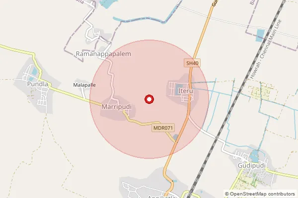 Map showing approximate area covered by Pincode 522310 — Appikatla S.O, Bapatla