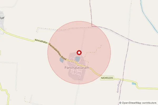 Map showing approximate area covered by Pincode 522325 — Amartaluru S.O, Bapatla