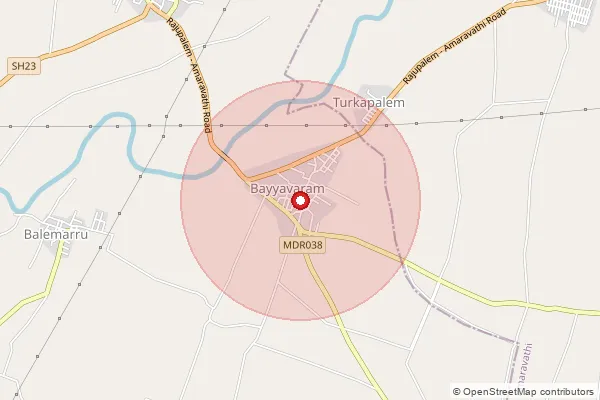 Map showing approximate area covered by Pincode 522402 — Kattamuru B.O, Palnadu