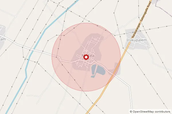 Map showing approximate area covered by Pincode 522408 — Lankalakurapadu B.O, Palnadu