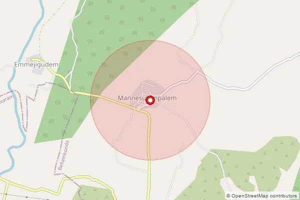 Map showing approximate area covered by Pincode 522411 — Machayapalem B.O, Palnadu